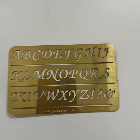 Lasting Impressions Set of 5 Brass Stencils Flowers Alphabet Christmas Holiday - Picture 6 of 12